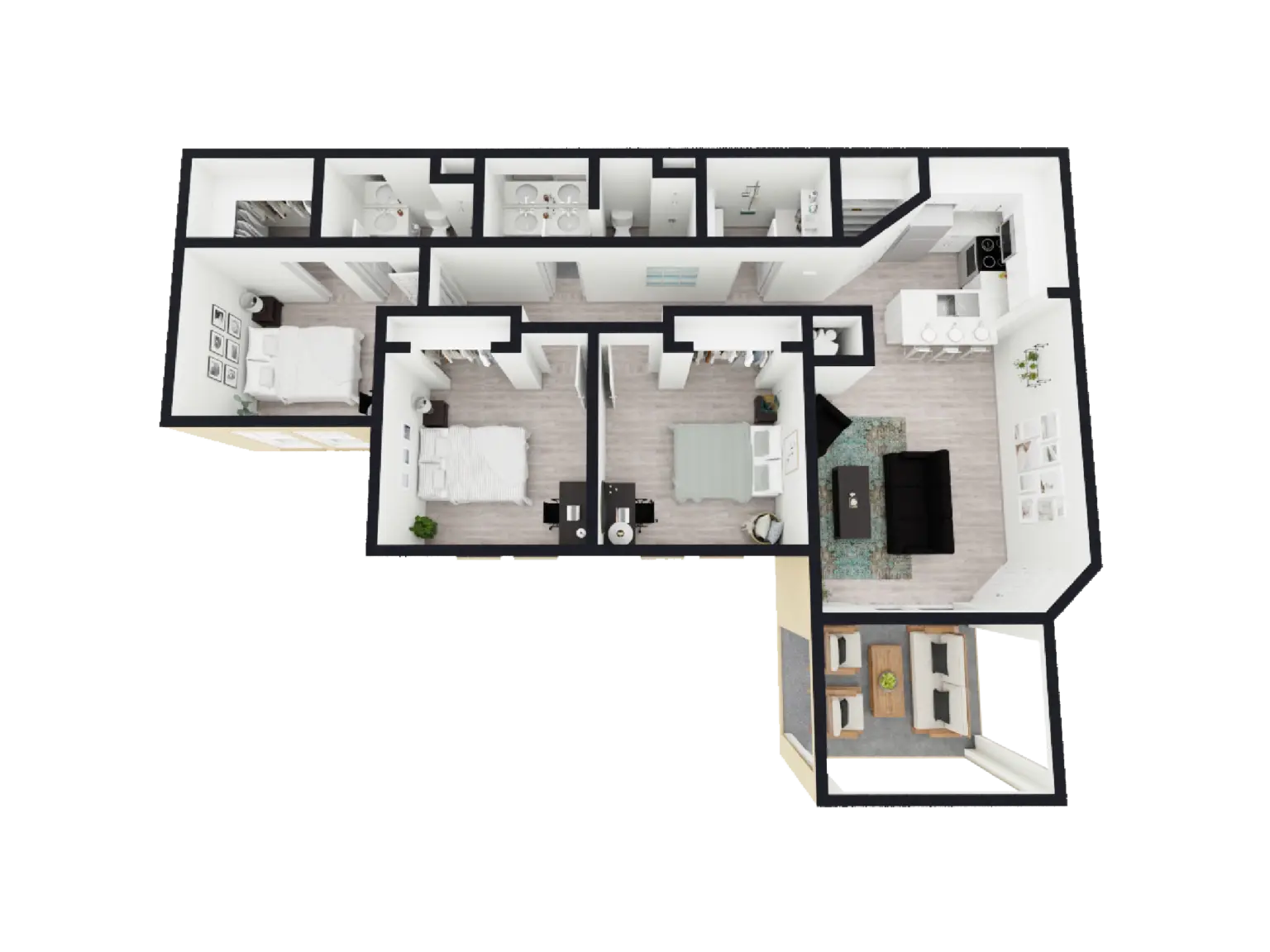 Renovated 3x2 - 3 Bed / 2 Bath - 1,200 sq. ft - Starting at $685