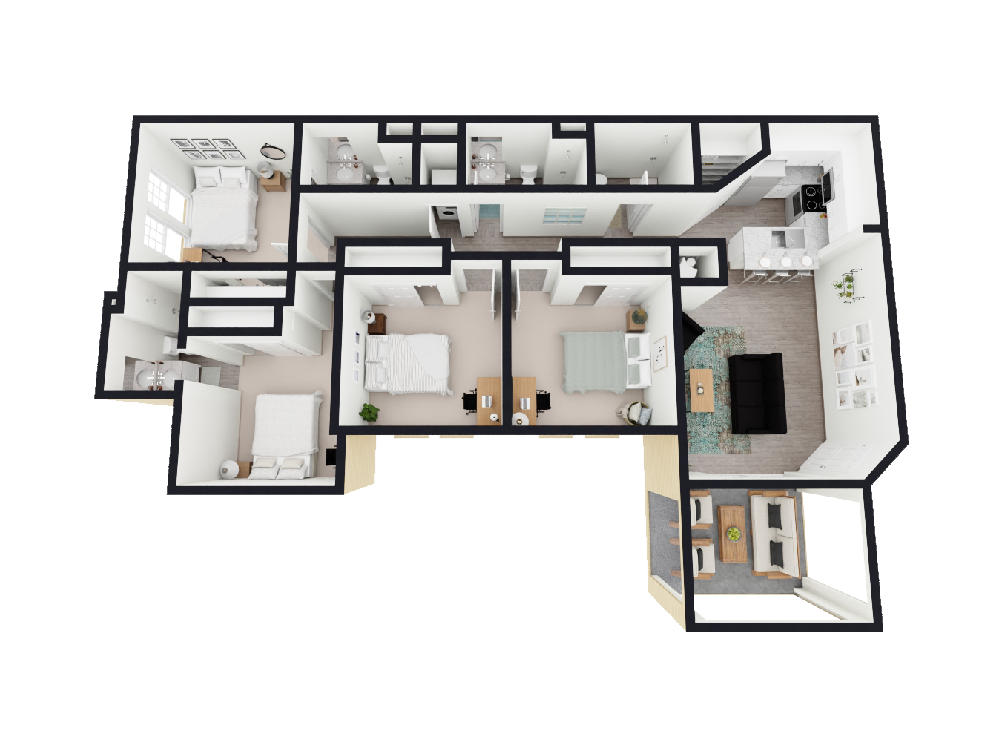 D1 - 4 Bed / 4 Bath - 1,400 sq. ft - Starting at $575